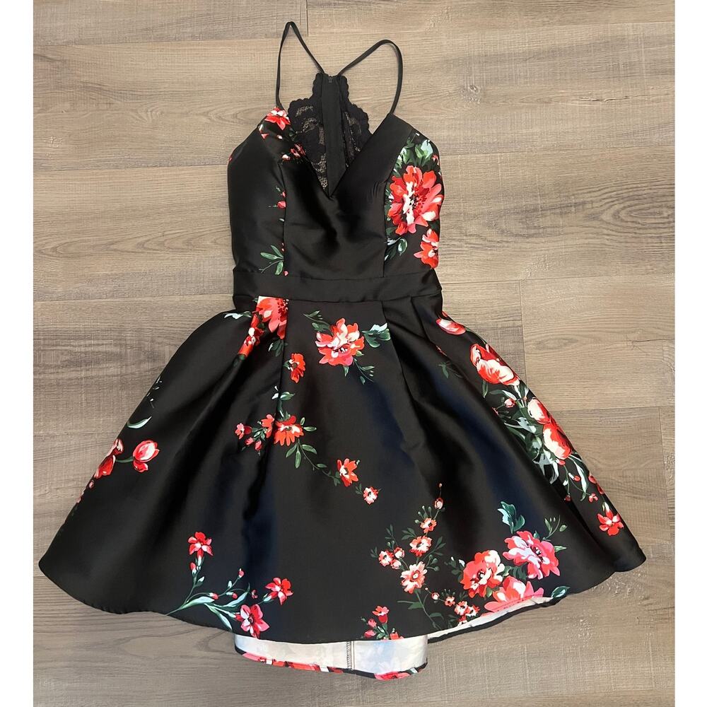 B. Smart Dark Floral Hoco Dres